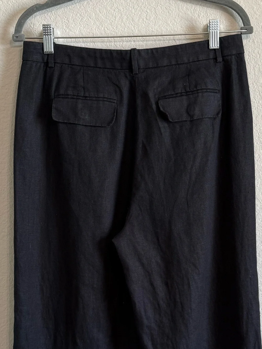 J Crew Black Essential Wide Leg Linen Pants BW528 Lightweight Classic Trousers 8